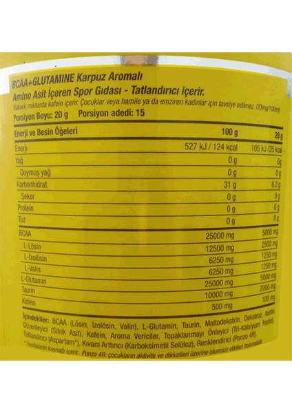BCAA+ Glutamine 300 gr (Karpuz)