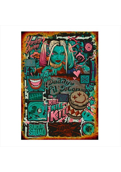 Ahşap Tablo Harley Quinn Afişi