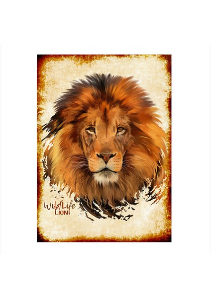 Ahşap Tablo Yorgun Aslan