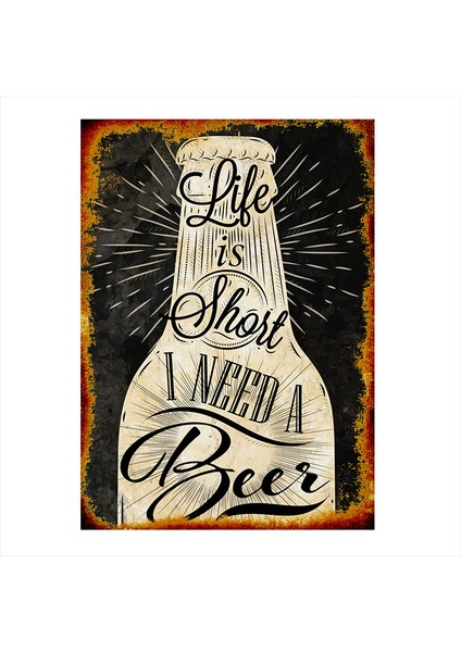 Ahşap Tablo Bira Sloganı