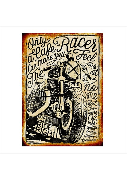 Ahşap Tablo Retro motosiklet