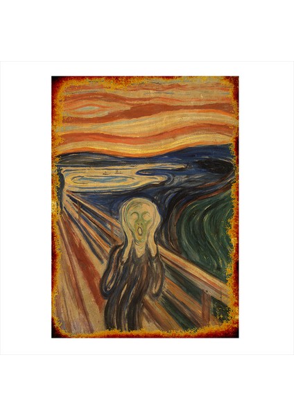 Ahşap Tablo Retro Scream tablosu