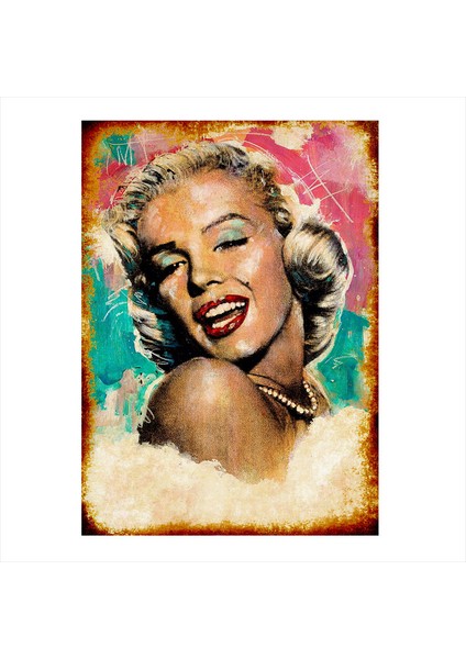 Ahşap Tablo renkli Marilyn Monroe