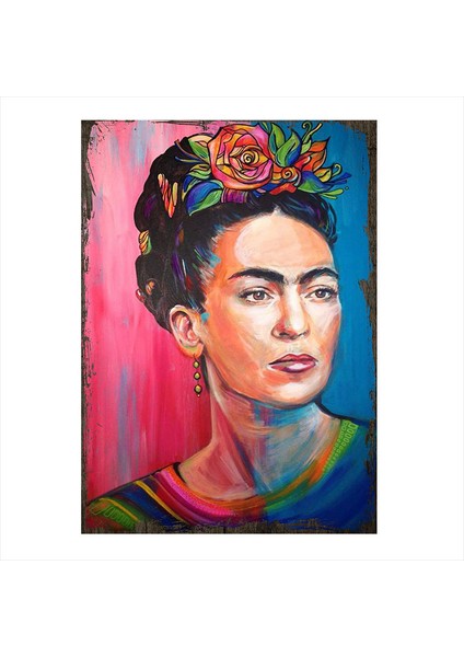 Ahşap Tablo Frida kahlo yağlı boya