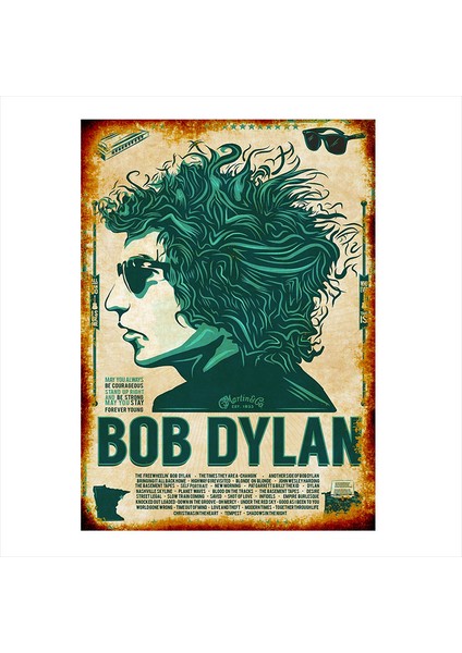 Ahşap Tablo Bob Dylan