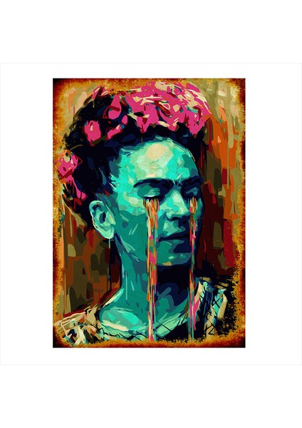 Ahşap Tablo Frida Kahlo'nun gözyaşı