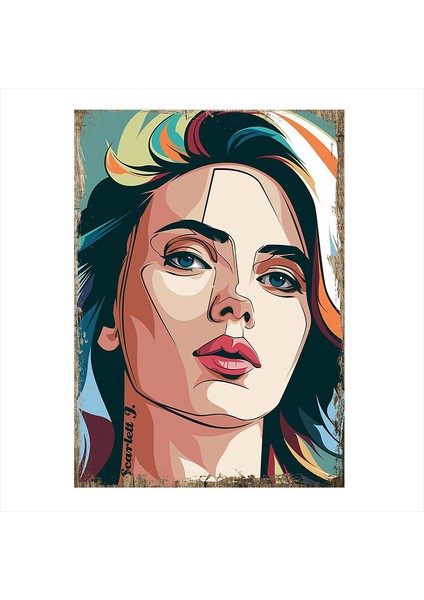 Ahşap Tablo Scarlett Johansson