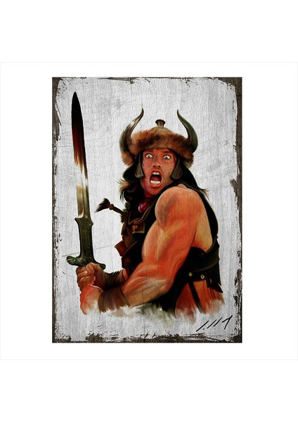 Ahşap Tablo Barbar Conan