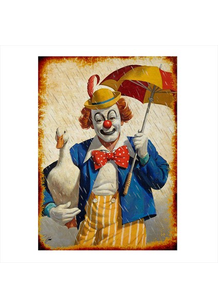 Ahşap Tablo Sevimli Palyaço