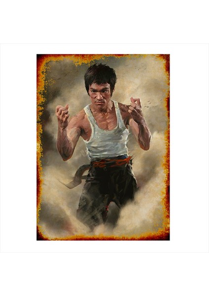 Ahşap Tablo retro Bruce Lee