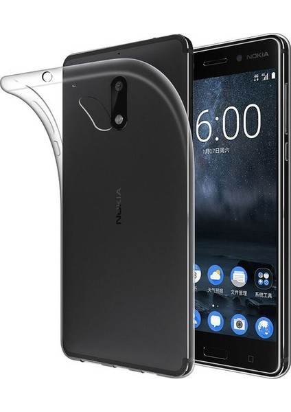 Nokia 5 Ultra İnce Ultra Lüx Soft Şeffaf Silikon Kılıf + Ekran Koruyucu Cam