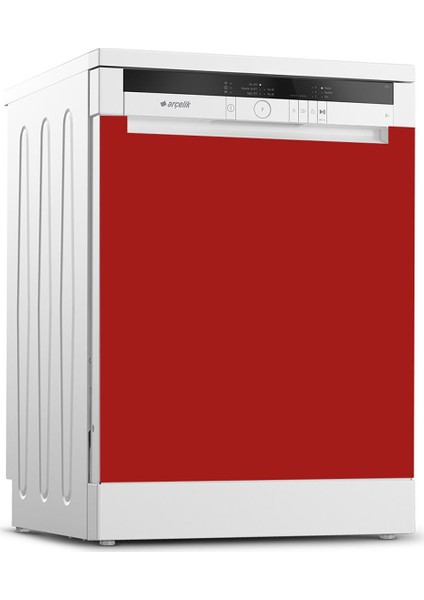 Bulaşık Makinesi Kapak Kaplama Sticker 515 Koyu Kırmızı