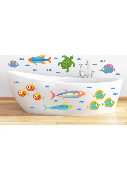 Renkli Balıklar Duşakabin ve Banyo Sticker