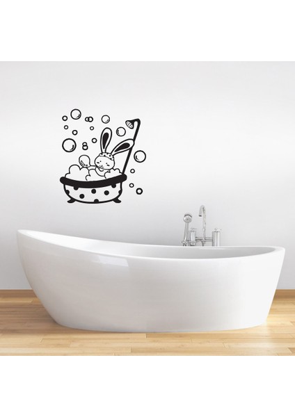 Duşta Sevimli Tavşan Duşakabin ve Banyo Sticker