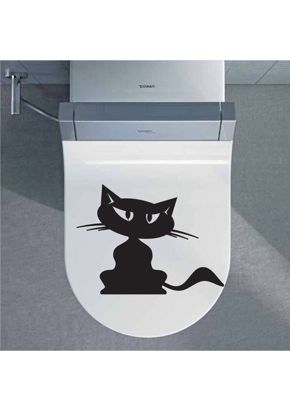 Kızgın Kedi Klozet Kapağı ve Banyo Sticker