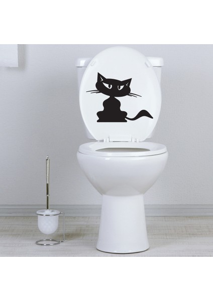 Kızgın Kedi Klozet Kapağı ve Banyo Sticker