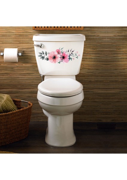 Renkli Çiçekler Klozet Kapağı ve Banyo Sticker