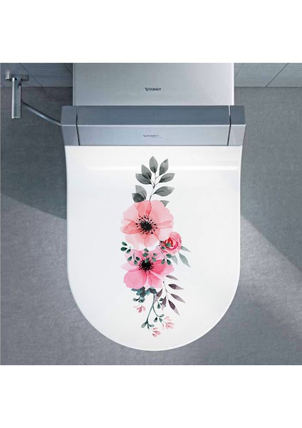 Renkli Çiçekler Klozet Kapağı ve Banyo Sticker