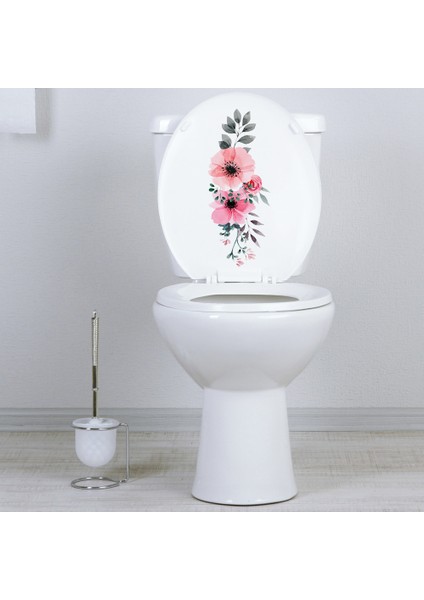 Renkli Çiçekler Klozet Kapağı ve Banyo Sticker