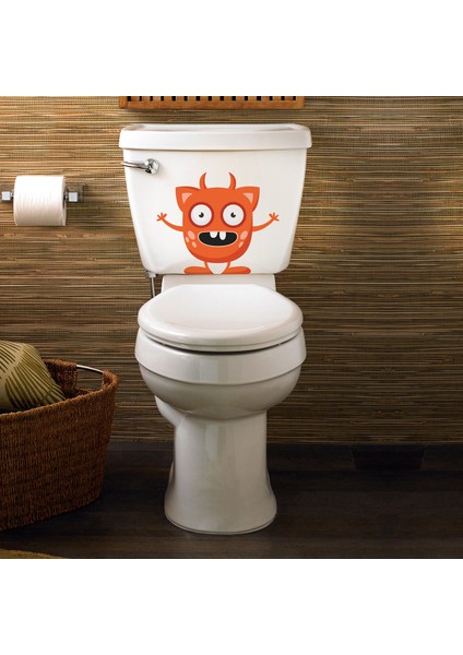 Red Monster Klozet Kapağı ve Banyo Sticker