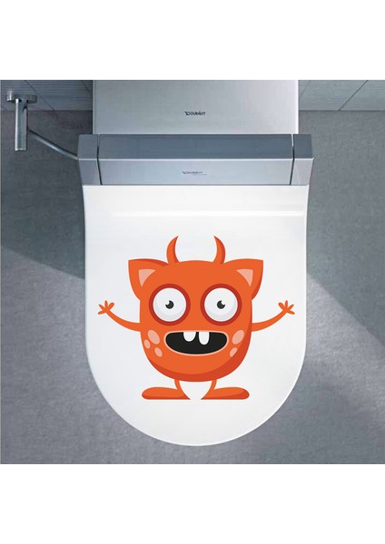 Red Monster Klozet Kapağı ve Banyo Sticker