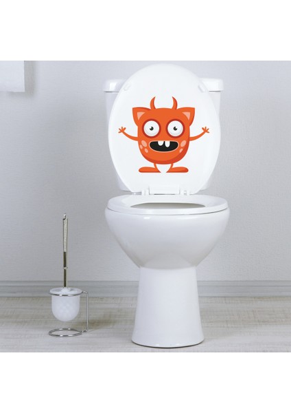 Red Monster Klozet Kapağı ve Banyo Sticker