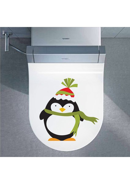 Sevimli Penguen Klozet Kapağı ve Banyo Sticker