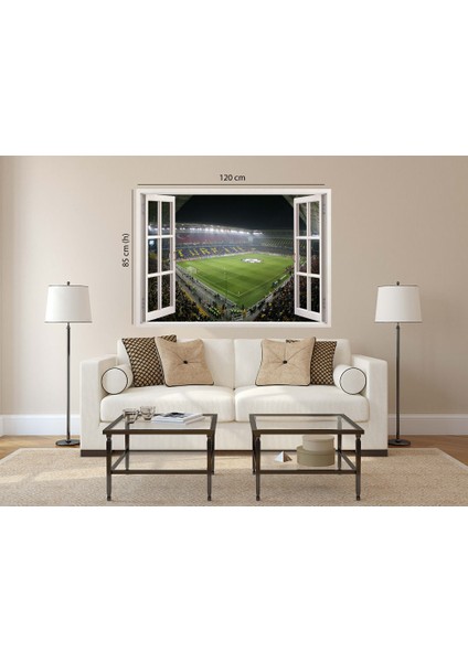 Pencereden İstanbul Sarı Lacivert Stadyum, Duvar Sticker, 3 Boyutlu Beyaz Pencere Sticker modelleri