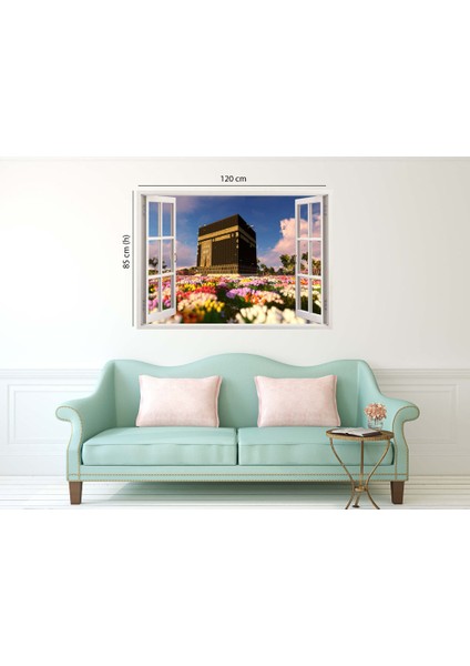 Pencereden Kabe, İslami, Duvar Sticker, 3 Boyutlu Beyaz Pencere Sticker fiyatları