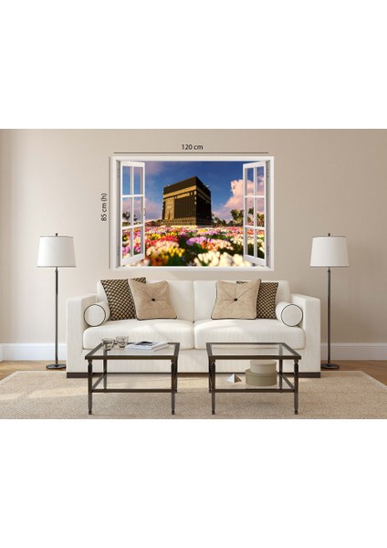 Pencereden Kabe, İslami, Duvar Sticker, 3 Boyutlu Beyaz Pencere Sticker modelleri