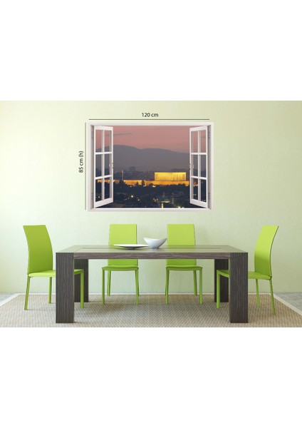 Pencereden Anıtkabir Duvar Sticker, 3 Boyutlu Beyaz Pencere Sticker fırsatları