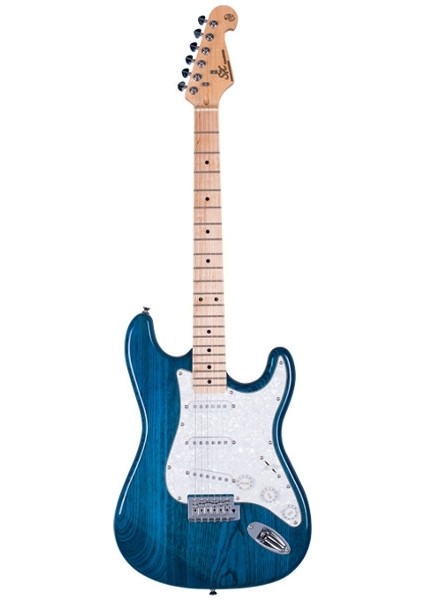 Stratocaster Elektro Gitar (Trans Blue)