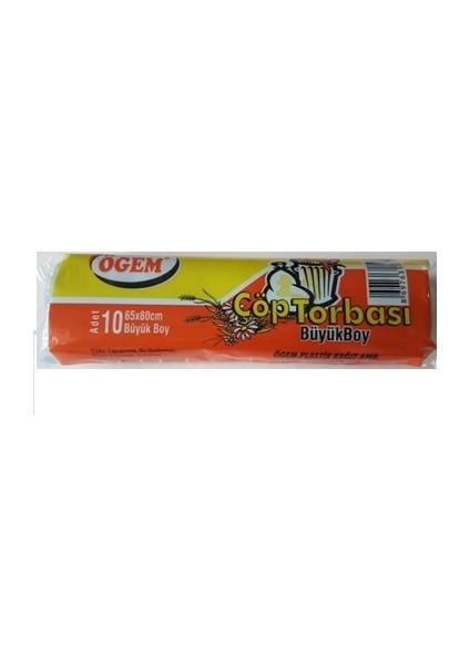 Büyük Boy Çöp Torbası 65x80 cm10 Lu Rulo x 50 Paket = 500 Adet Mavi