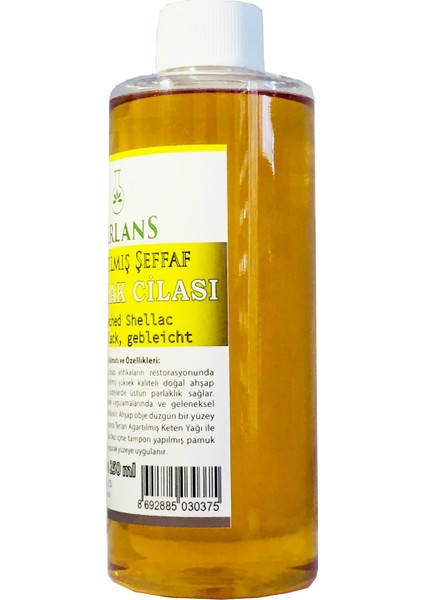 Terlans Ağartılmış Şeffaf Gomalak Cilası 250 ml - Bleached Shellac