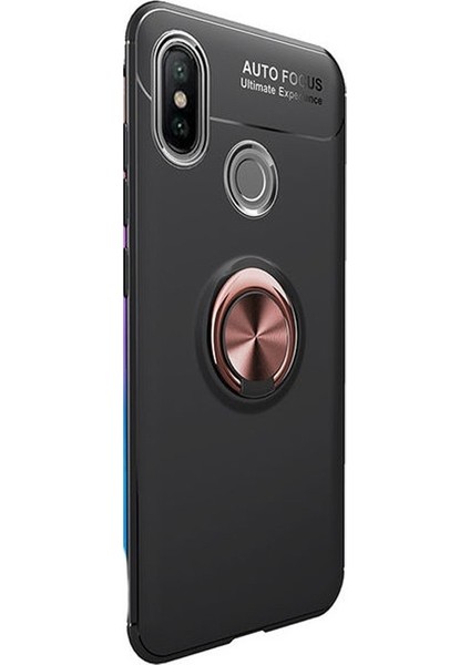 Xiaomi Mi 8 Se Kılıf Ravel Yüzüklü Mıknatıslı + Nano Ekran Koruyucu Bronz