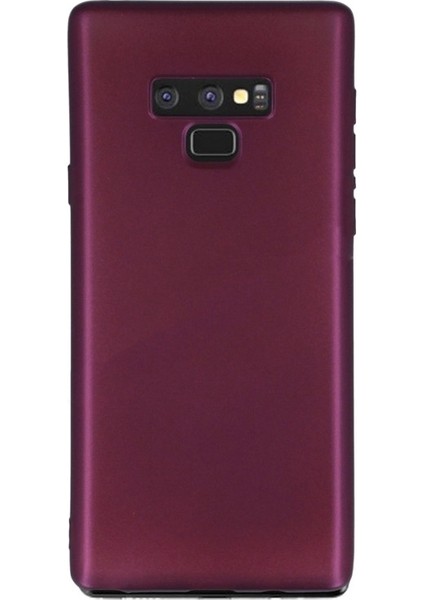 Samsung Galaxy Note 9 Kılıf Premier Silikon + 3D Cam Full Cam Mürdüm