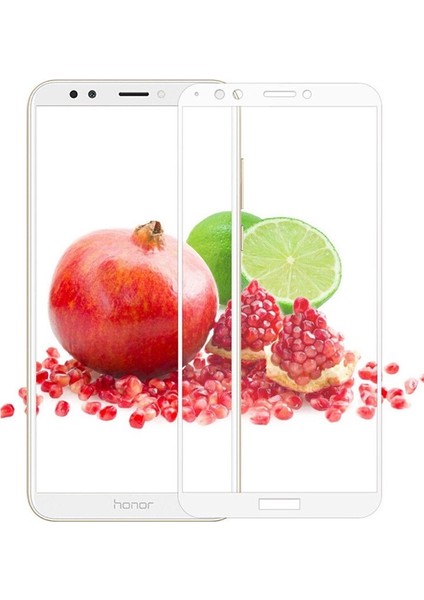 Huawei Y6 2018 Full Kapatan Renkli Cam Beyaz