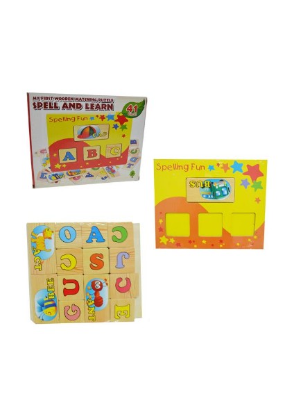 Okul Öncesi Ahşap İngilizce Kelime Oyunu Spell And Learn Puzzle