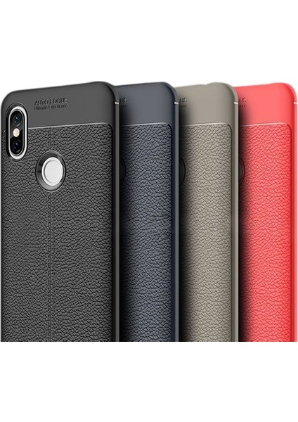 Xiaomi Redmi S2 Kılıf Niss Silikon Deri Dokumalı Koruyucu Lacivert fiyatları