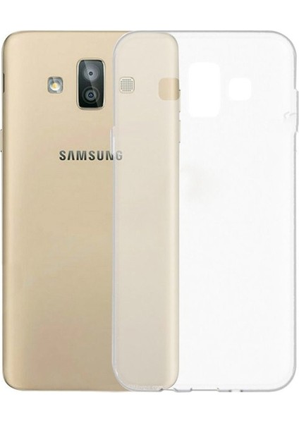 Samsung Galaxy J7 Duo Kılıf 0.2 mm Silikon Silikon + Nano Glass Şeffaf