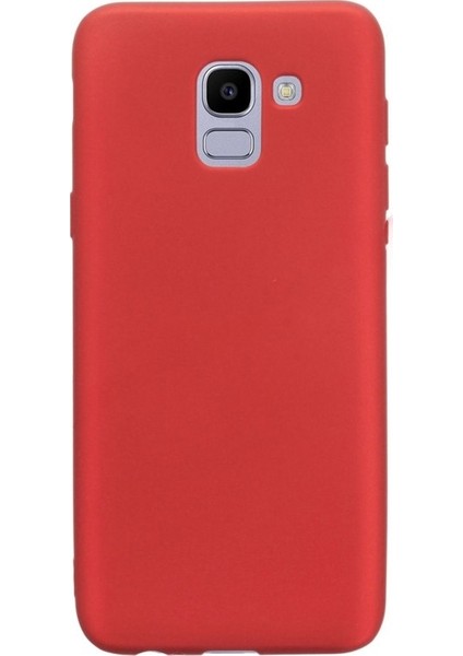 Samsung Galaxy J6 Kılıf Premier Esnek Silikon + Nano Glass Kırmızı