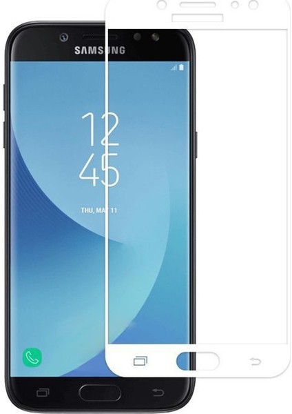 Samsung Galaxy J7 Pro Full Kapatan Renkli Cam Beyaz