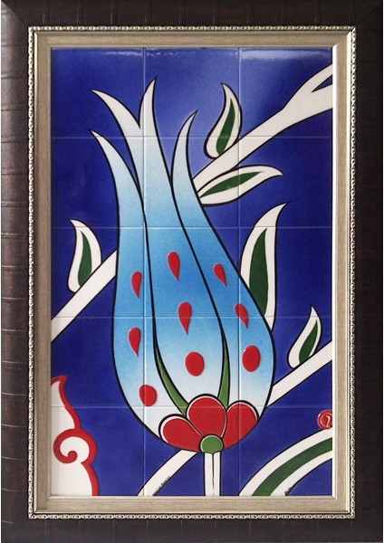 60x100 Cm ED 613 Mavi Lale El dekoru Çini Pano