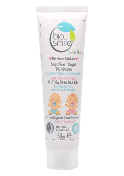 Organik Diş Macunu Aloe Vera & Muz Aromalı 0-3 Yaş 50 ml