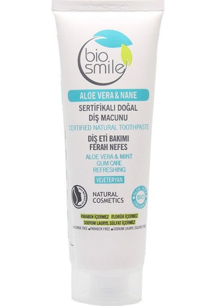 Organik Sertifikalı Anti-Plak Diş Macunu Hindistancevizi-Nane-Aloe Vera 75 ml