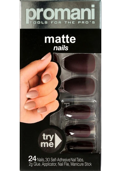 Matte Takma Tırnak Kiti - Koyu Bordo Kod: PR-5018