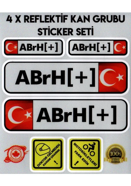 Çınar Extreme TR AB rH + Reflektif Kan Grubu Seti Sticker