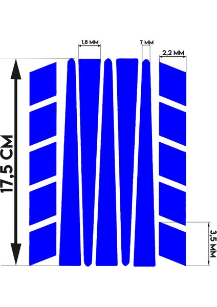 Şerit Şeklinde Reflektif Mavi Sticker