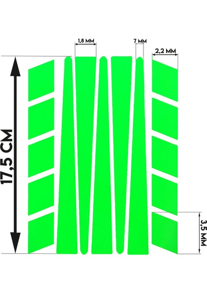 Şerit Şeklinde Floresan Yeşil Sticker