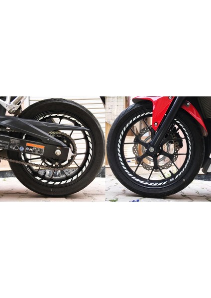 Tam Tur Reflektif Beyaz [Gri] Supersport İç Jant Şeridi Sticker